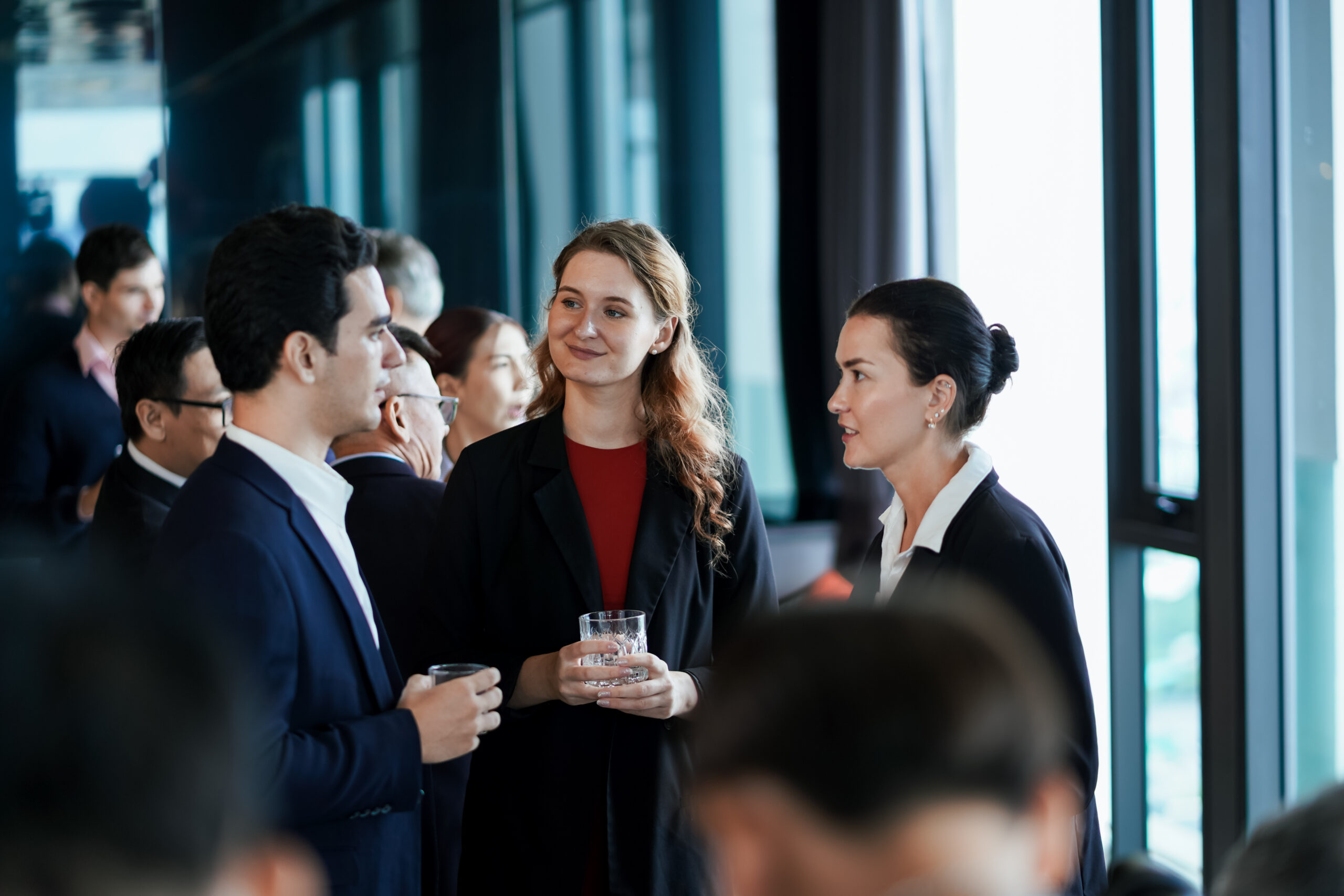 Sales professionals at an industry event